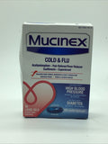 Mucinex Cold & Flu Liquid Gels High Blood Pressure Formula 16 ct Exp 7/25