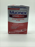 Mucinex Sinus Max Severe Congestion Pain Relief Max Strength 16 Liquid Gel 9/25