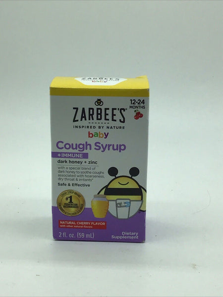 Zarbee's Baby Cough Syrup + Immune Honey Cherry Flavor 2oz 10/24 Combine Ship!