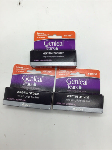 (3) Genteal Tears Lubricant Eye Ointment, Night-Time Ointment - 3.5 gm 9/25+