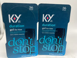 (2) K-Y Duration Gel Spray 0.16oz KY Men Pleasure Enhancer 36 Pump 11/24COMBINEH