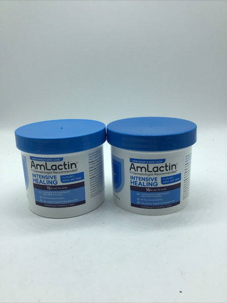 (2) Amlactin Intensive Healing Body Cream Exfoliator & Moisturizer Dry Skin 12oz