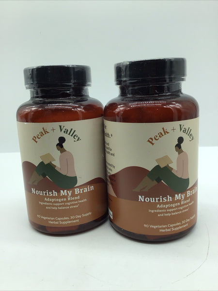 (2) Peak + Valley Nourish My Brain Stress 90 Vegetarian Capsule COMBINE SHIP 325