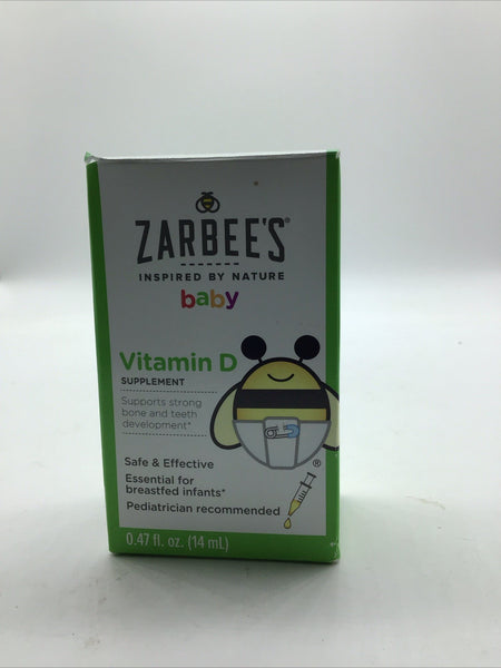 Zarbee's Vitamin D Drops for Infants (10mcg) Baby & Toddler Liquid 4/25
