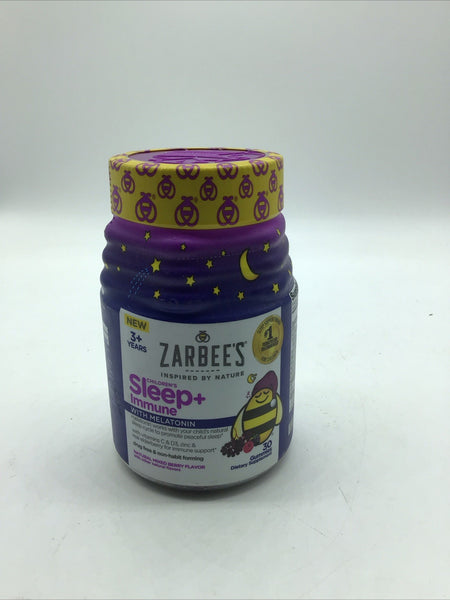 Zarbee's Childrens Sleep & Immune Gummies, 30 Count, Berry Flavor,  12/25