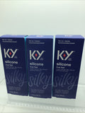 (3) KY True Feel Premium Silicone Lubricant 1.5oz Long Lasting Non-irritating