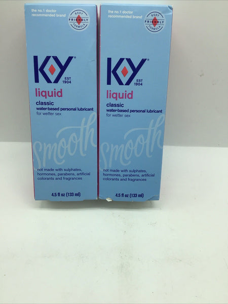 (2) K-Y Liquid Personal Lubricant Liquid Classic 4.5oz Smooth Natural