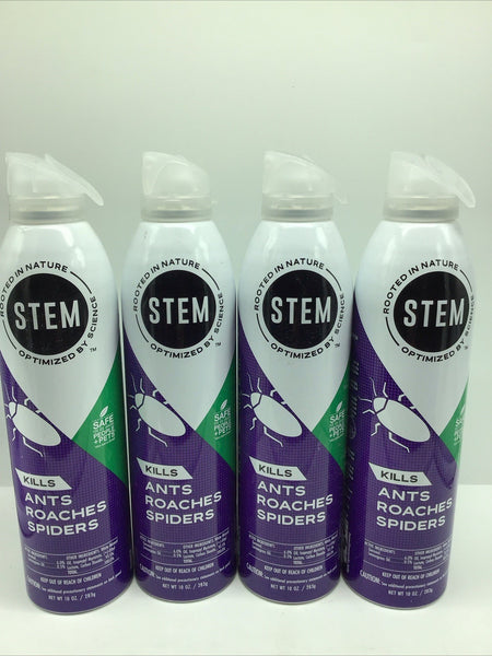 (4) STEM Indoor &Outdoor Ants, Roaches & Spiders Insect Killer Bug Spray, 10oz-