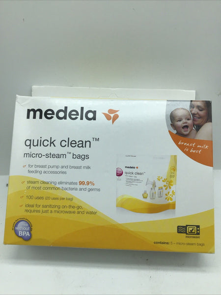 Medela Quick Clean Micro-Steam Bags 5 Count #87024 New