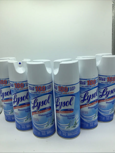 (6) Lysol Sanitizer Disinfectant Spray Spring Waterfall Scent 12.5 Oz Can