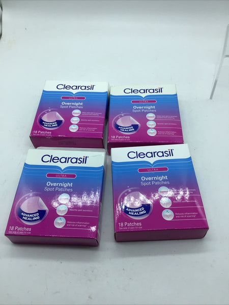 (4) Clearasil Overnight Acne Spot Blemish Patches Ultra Advanced Healing 18Ct