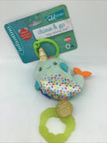 Infantino Narwhal Chime & Go Tag Along Pal Clip On Baby Toy Age 6-12 Months