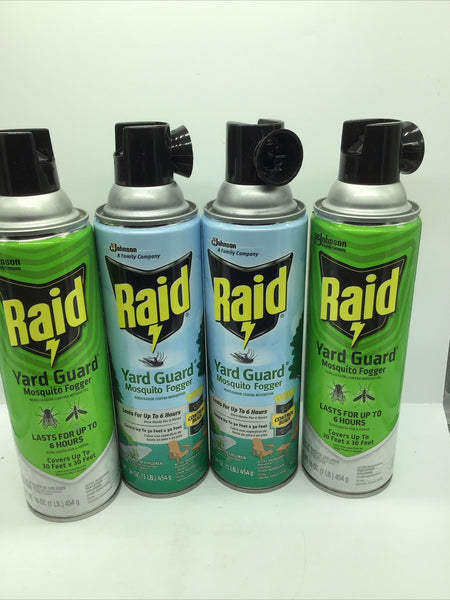 (4) Raid Yard Guard Mosquito Fogger Insect Spray Insecticide Last 6 Hour 16 Oz