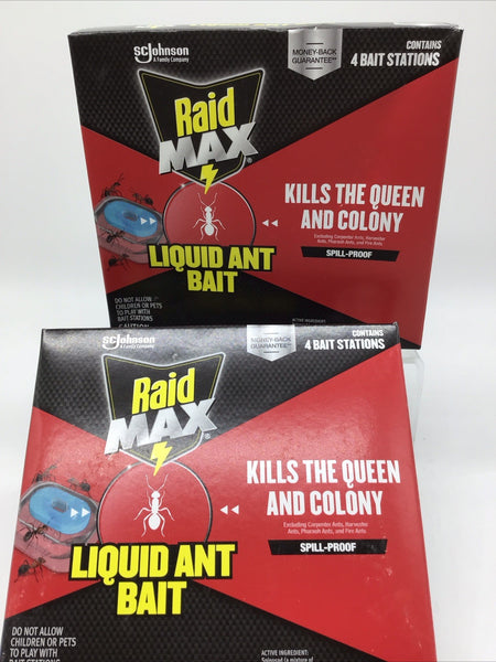 (2) Raid Max Liquid Ant Bait Ant Traps Indoor & Outdoor Insect Repellent 4pk