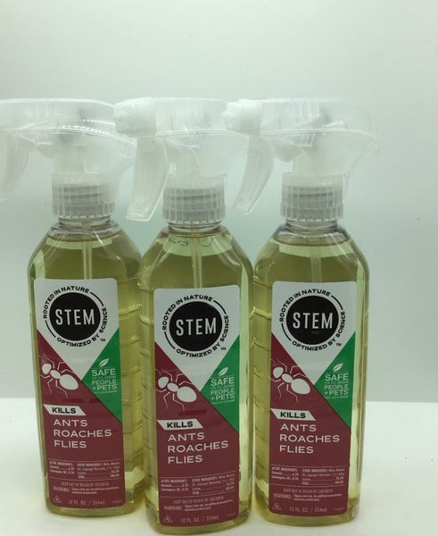 (3) STEM Indoor &Outdoor Ants, Roaches & Flies Insect Killer Bug Spray 12oz