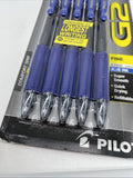 Pilot G2 Blue Gel Pens 0.7mm Fine Point 5 Count Cushion Grip Combine Shipping!