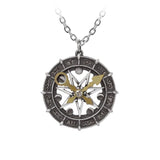 Alchemy Gothic P935 - Astro-lunial Compass Pendant Necklace Astrology Sign Virgo