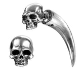 Alchemy Gothic E320 Tomb Skull Horn Earring faux-stretcher IN HAND