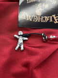 Alchemy Gothic E408 - Voodoo Doll Earring Witch Magic Folk Noose IN HAND