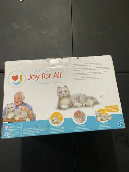JOY FOR ALL Silver Cat White Mitts Interactive Companion Realistic Lifelike Toy