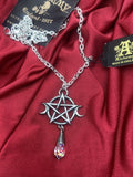 Alchemy P845 Goddess Necklace Gothic Pendant Moon Star Crystal wiccan IN HAND