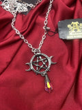 Alchemy P845 Goddess Necklace Gothic Pendant Moon Star Crystal wiccan IN HAND