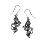 Alchemy Gothic E442 Flight of Airus Earrings Dragon God Wicca Mythical Dropper