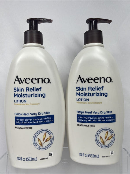 (2) Aveeno Relief Moisturizing Lotion Fragrance Free 18oz