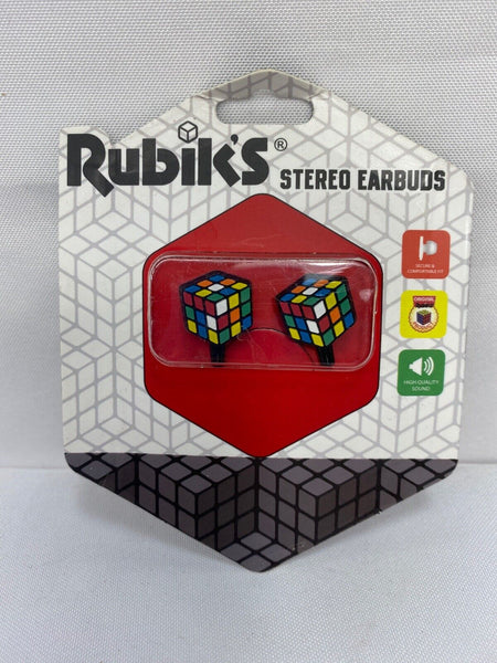 Rubik's Stereo Earbuds Compatible w/All Mobile Devices Headphone Sakar music