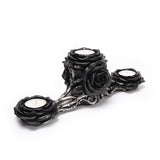Alchemy Gothic V96 Black Rose Triple T-Light Holder The Vault 12”x4” Candle Hold