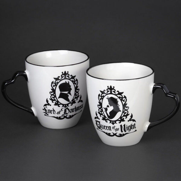 Alchemy Gothic CM2 - Queen & Lord Of Darkness Mug Set White & Black Coffee Tea