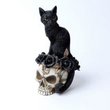 Alchemy Gothic V71 Grimalkin's Ghost Desk Ornament Cat Skull Vanity The Vault 7”