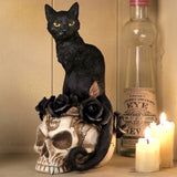 Alchemy Gothic V71 Grimalkin's Ghost Desk Ornament Cat Skull Vanity The Vault 7”