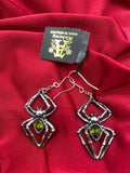 Alchemy England Gothic E428 Green Venom Earrings Spider Hanging Dangle IN HAND
