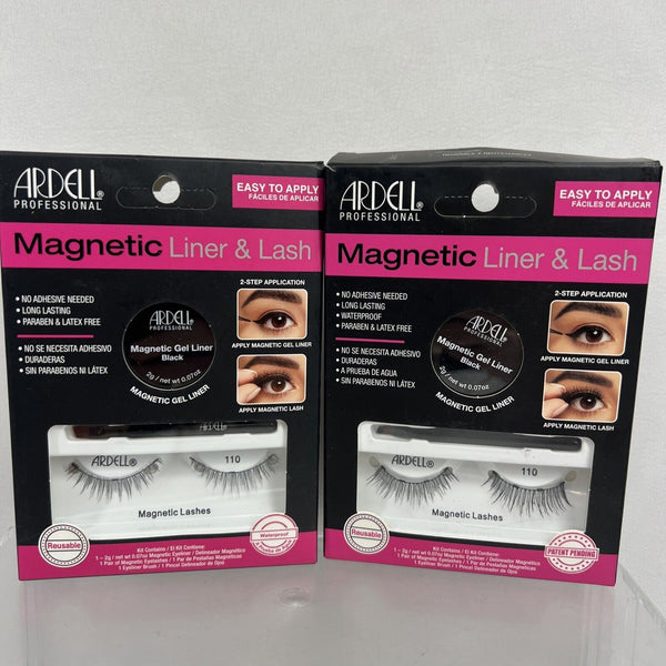 (2) #110 Ardell Magnetic Liner & Lash 2 Step Application Gel Kit COMBINE SHIP!