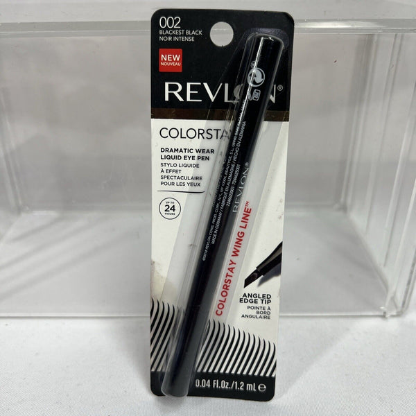 REVLON 002 Blackest Black ColorStay Dramatic Wear Liquid Eye Pen w/Angled Tip