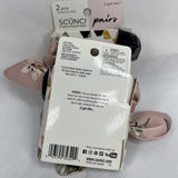 (2) Scunci Pairs 2 pcs Scrunchies Brunch(pink Floral) & Dinner (Black) Hair Tie