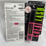 (3) Maybelline 100 Blackest Black-Great Lash Mascara Classic Volume Thickens