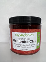 Sky Organics 100% Pure CLAY BENTONITE Indian Healing Clay Face Mask 1 lb (16 oz)