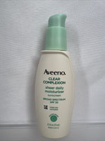 Aveeno Clear Complexion Sheer Daily Moisturizer SPF 30 2.5 oz Total Soy