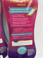 (2) Dr. Scholl's DreamWalk Fresh & Cool Insole 1 pair ea Women  6-10 COMBINESHIP