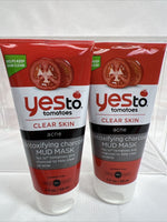 (10) Yes To Tomatoes Clear breakout Detoxifying Charcoal Mud Mask 2oz