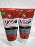 (10) Yes To Tomatoes Clear breakout Detoxifying Charcoal Mud Mask 2oz