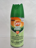 (2) OFF! Deep Woods Dry Spray Insect Repellent Aerosol Mosquito Tick Travel 2.5o