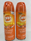 (2) OFF! Active Insect Repellent l Liquid Sweat Resistant Repels Mosquitoes 6 oz