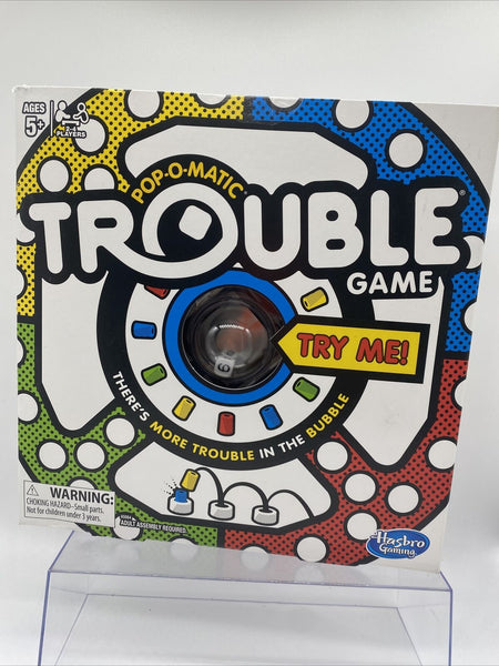 TROUBLE Pop-O-Matic THERE'S MORE TROUBLE IN THE BUBBLE Board Table Game H639-1b