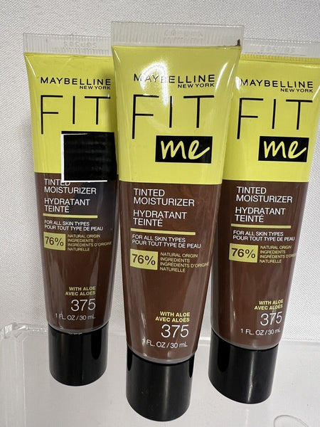(3) Maybelline 375 Deep  Fit Me Tinted Moisturizer Natural Look Color Foundation