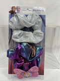 Disney Frozen II Hair Accessories 2 Piece Scrunchie Set Silver Purple Pink
