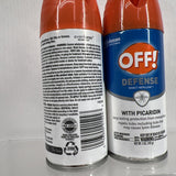 (2) Off! Defense Insect Repellent With Picaridin 5 oz Repels Mosquitoes Ticks