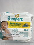 Pampers Sensitive Baby Wipes - 168 Count, 3 Pop-Top Packs (Fragrance Free)